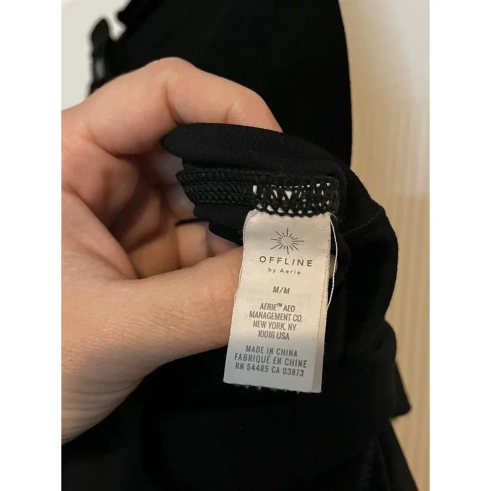 Offline by Aerie Black Maggie Ruffle Tennis Skirt/Skort